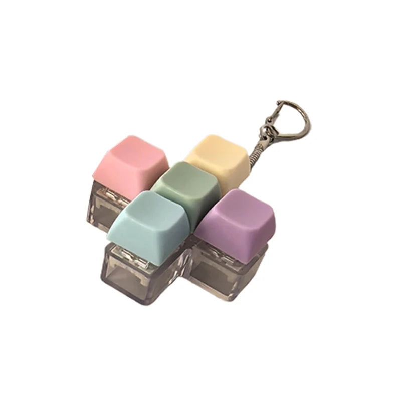 Pastel fidget keychain on white