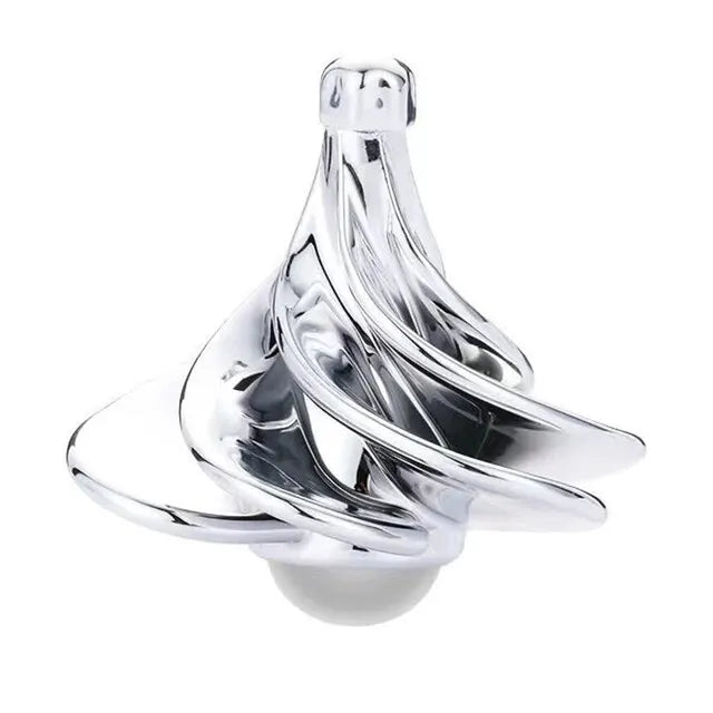 Silver spinning top