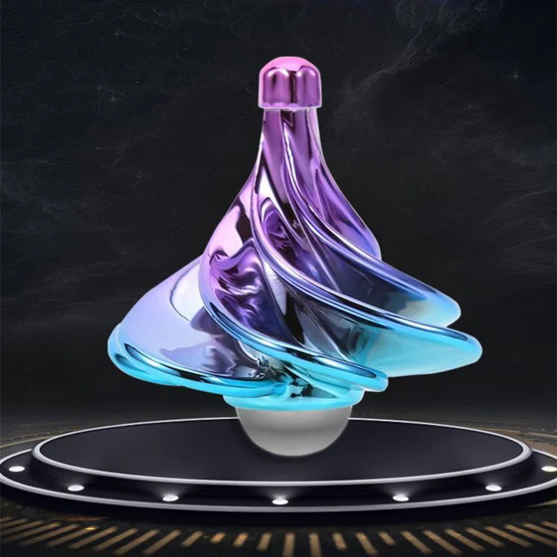 Purple and blue spinning top