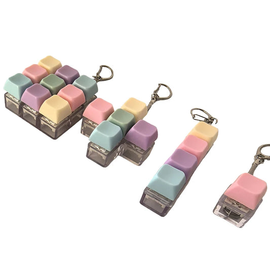Pastel fidget keychains in different sizes