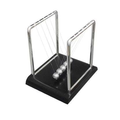 Black Newton's cradle, side view